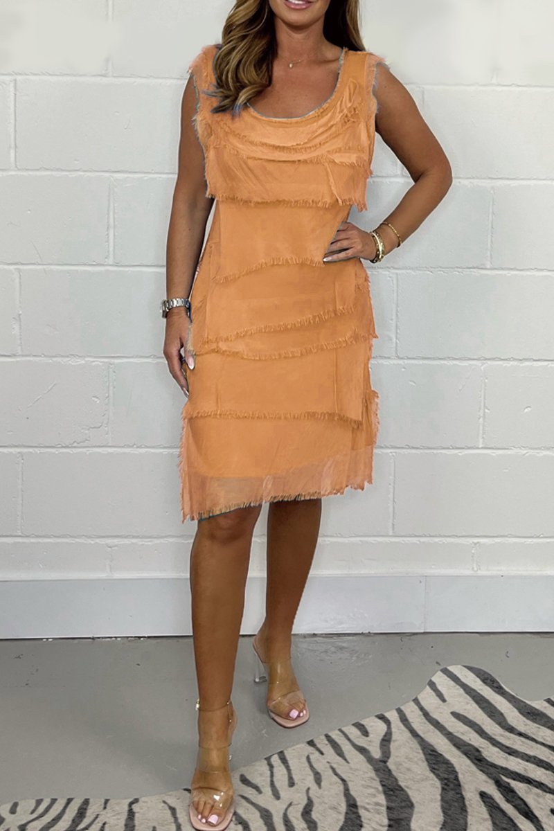 Levoire | Robe Sans Manches Élégante Orange