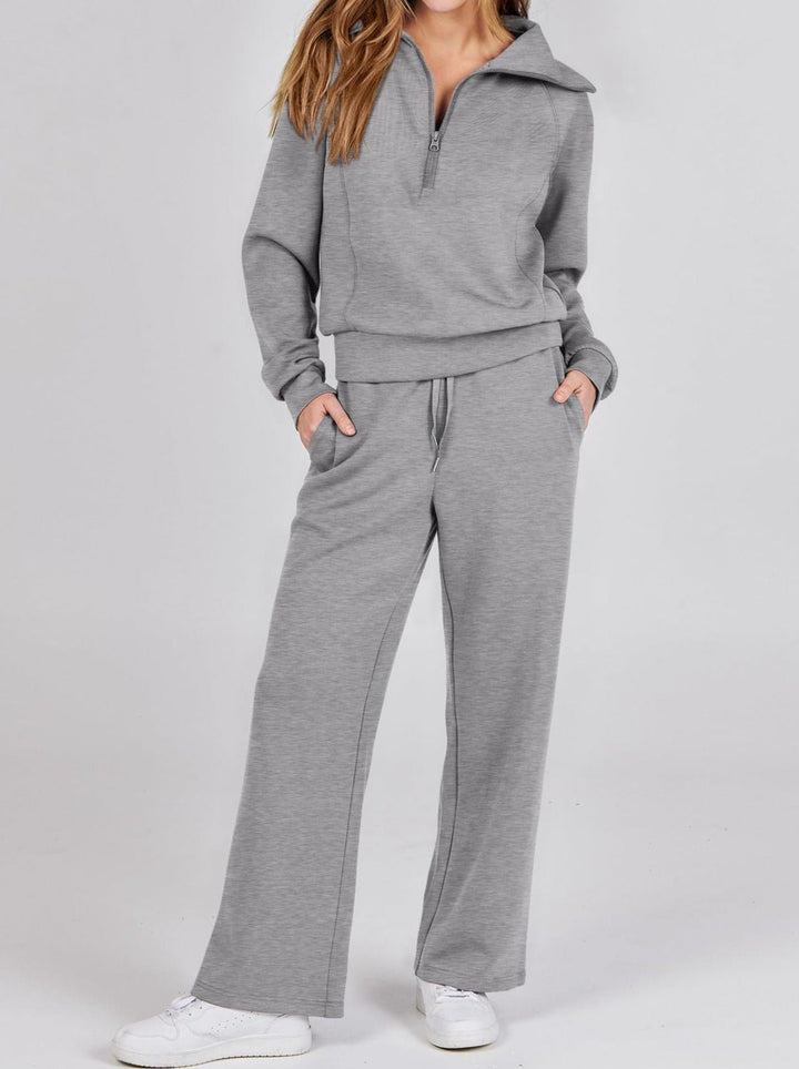 Levoire | Zip & Relax : Ensemble Deux Pièces Avec Manches Longues Gris