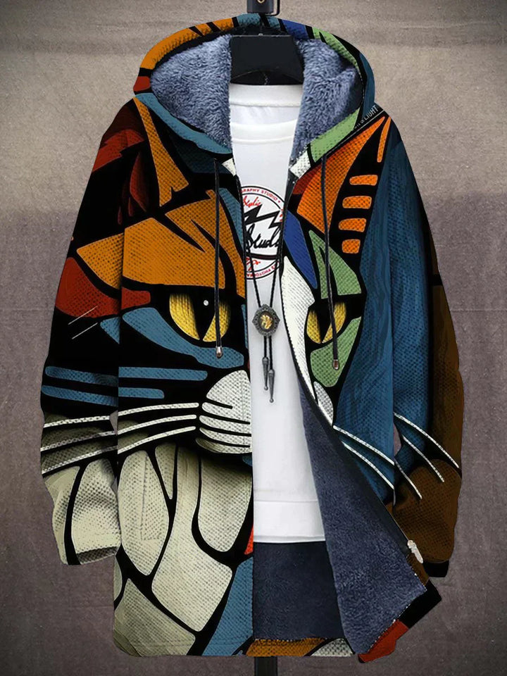 Levoire | Veste Avec Motif De Chats Pour Hommes Multicolore