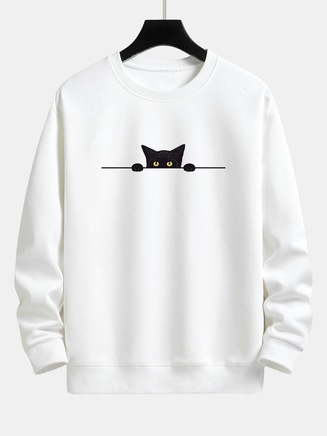 Levoire | Sweat-Shirt À Col Rond Avec Imprimé De Chat Fantaisiste Blanc
