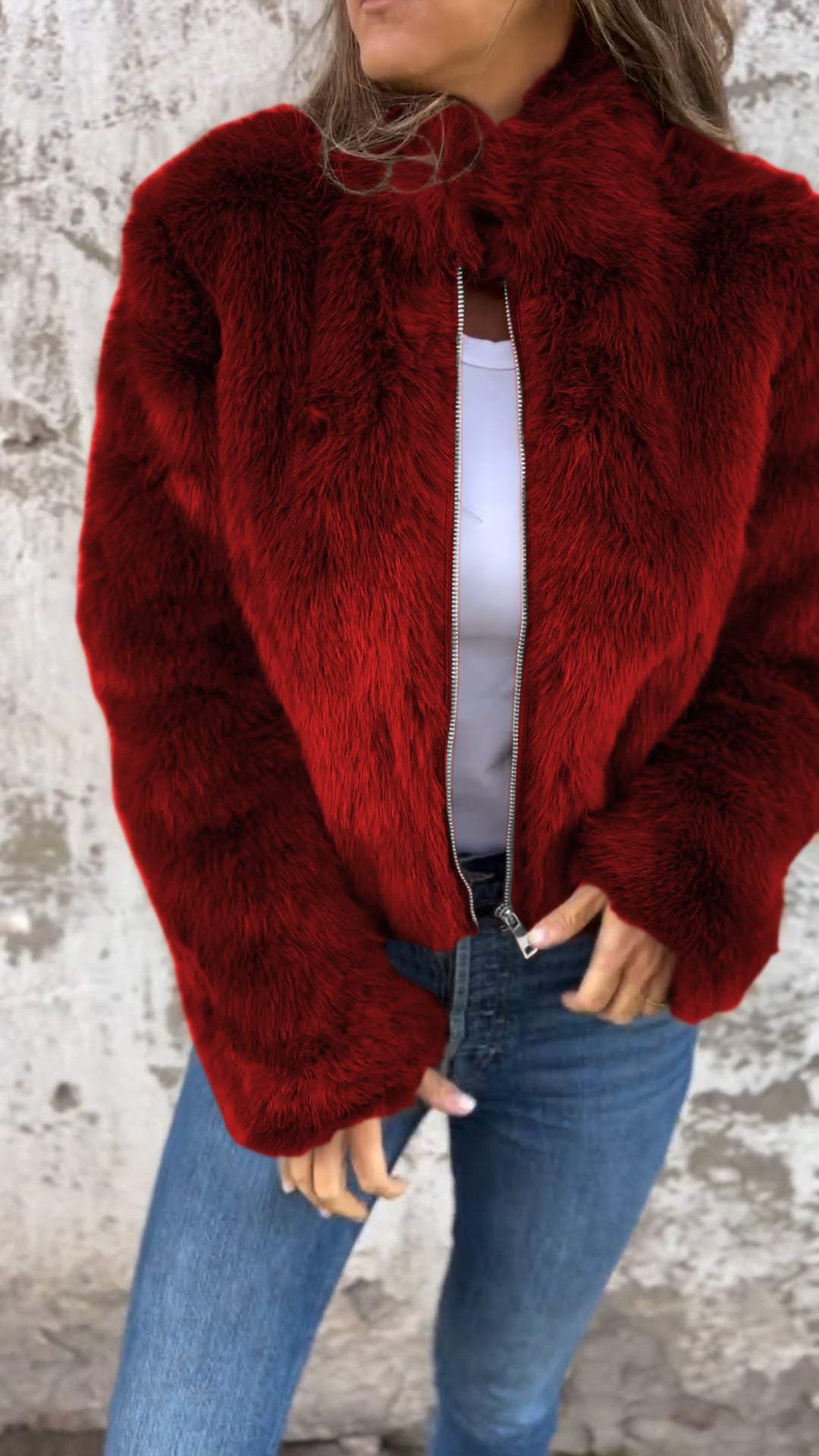 Levoire | Veste en cuir synthétique Rouge