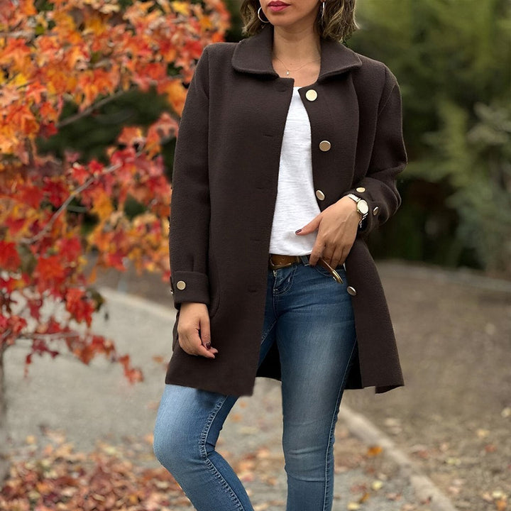 Levoire | Veste Longue À Manches Longues Avec Boutons Et Poches Kaffe