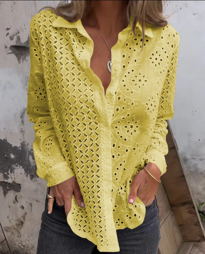 Levoire | Blouse Décontractée Pour Femmes Jaune