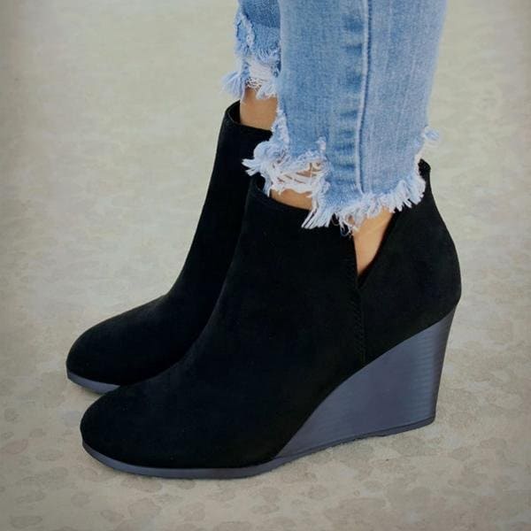 Levoire | Femmes Quotidien Talons Wedge Bottines Noir
