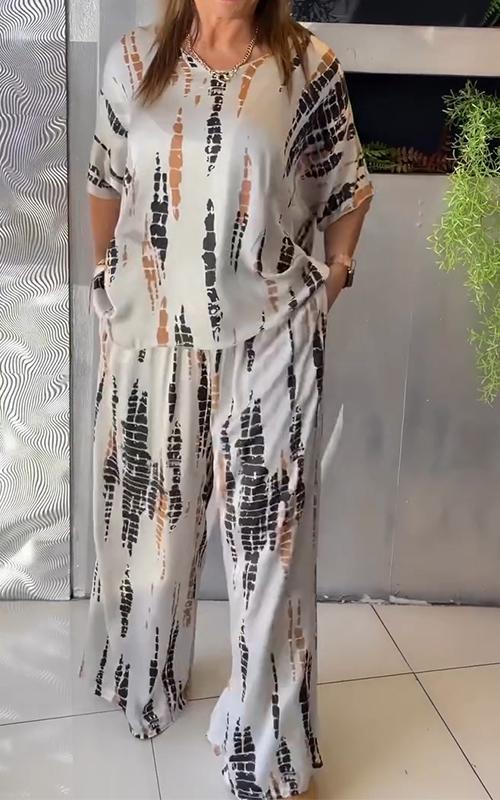 Levoire | Deux Pièces Satin Lounge Set Avec Col Rond