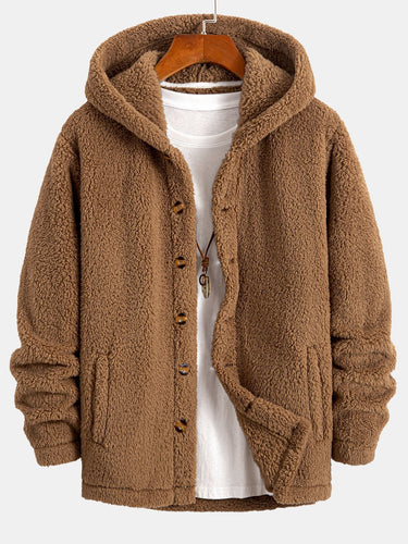 Levoire | Pull En Polaire Avec Capuche Et Fermeture À Bouton.