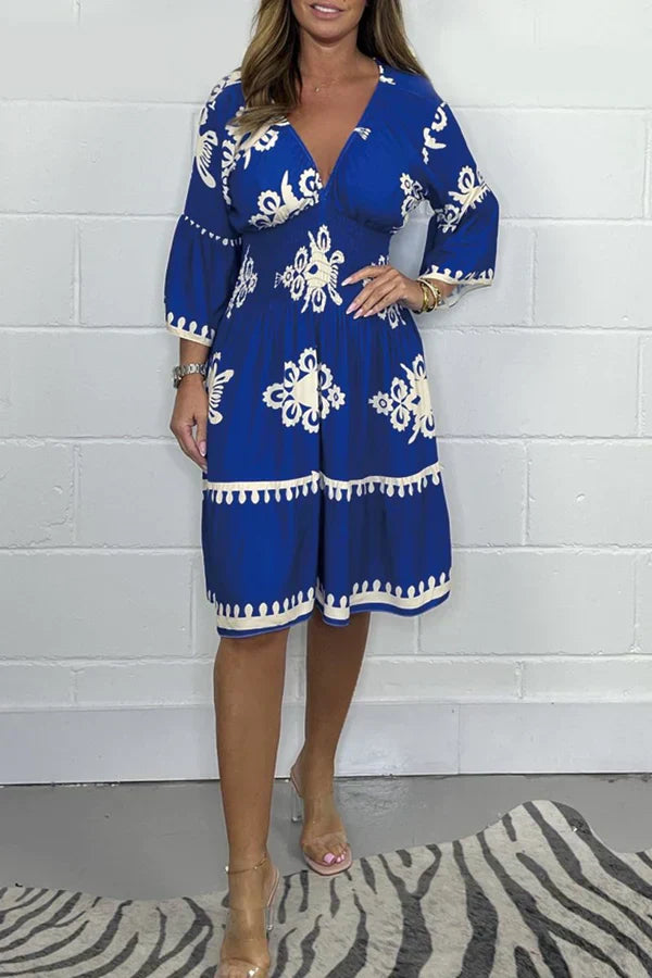 Levoire | Robe imprimée confortable Bleu foncé