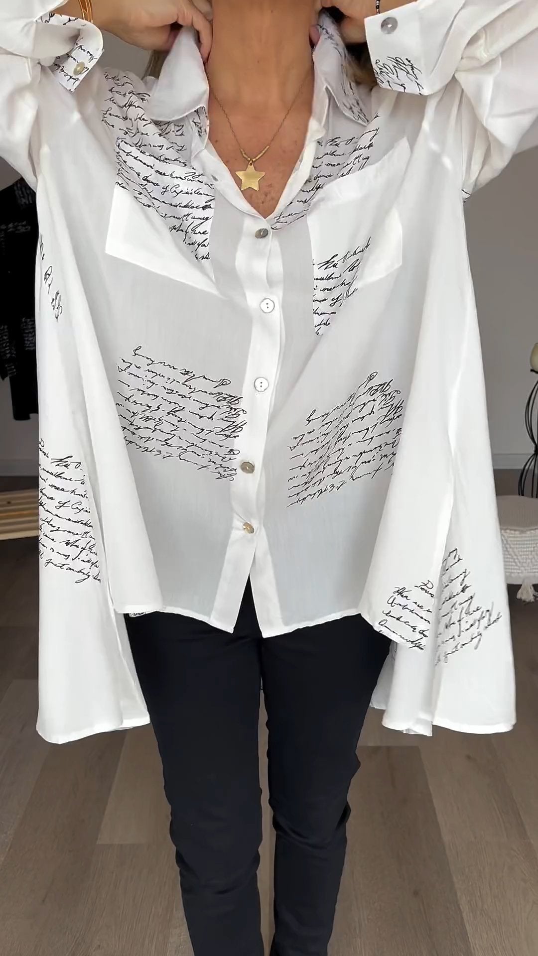 Levoire | Chemise Confortable Avec Impression De Lettres