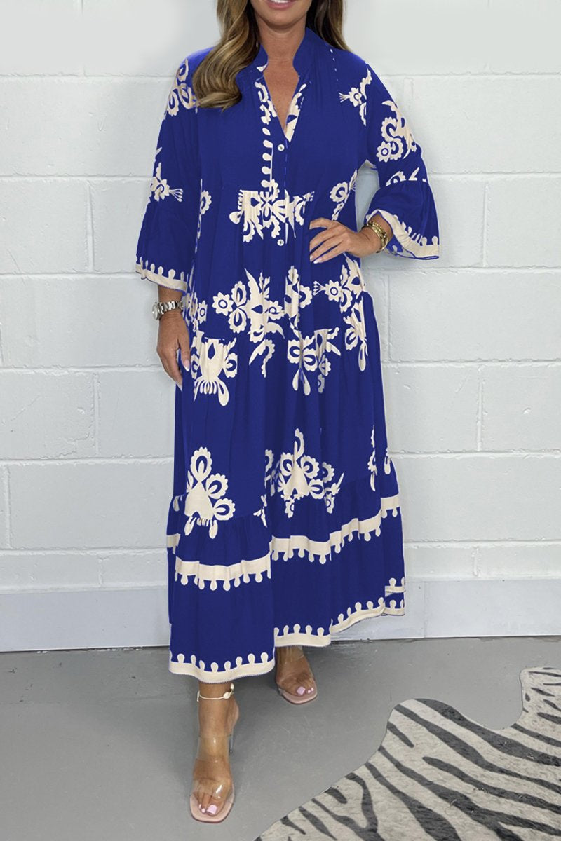 Levoire | Robe Décontractée Imprimée Bleu