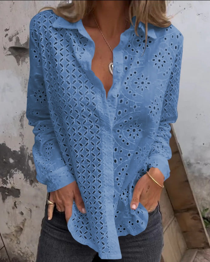 Levoire | Blouse Décontractée Pour Femmes Bleu