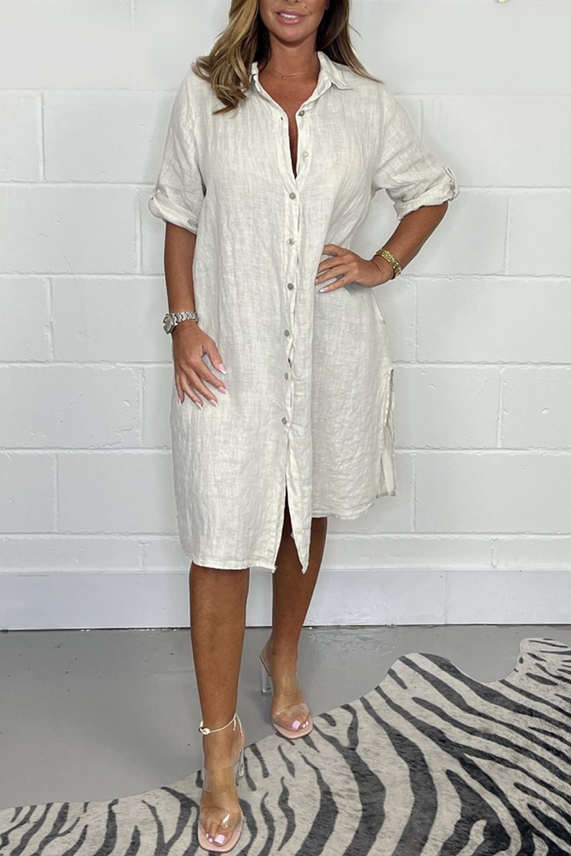 Levoire | Robe En Coton Et Lin Beige