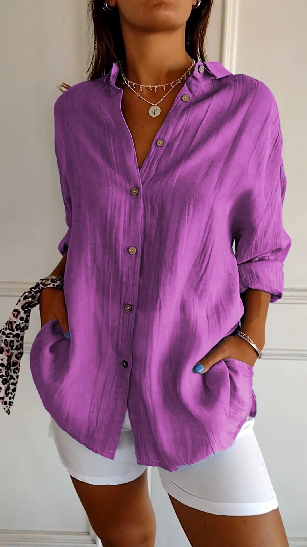 Levoire | Femmes Élégante Chemise Lila