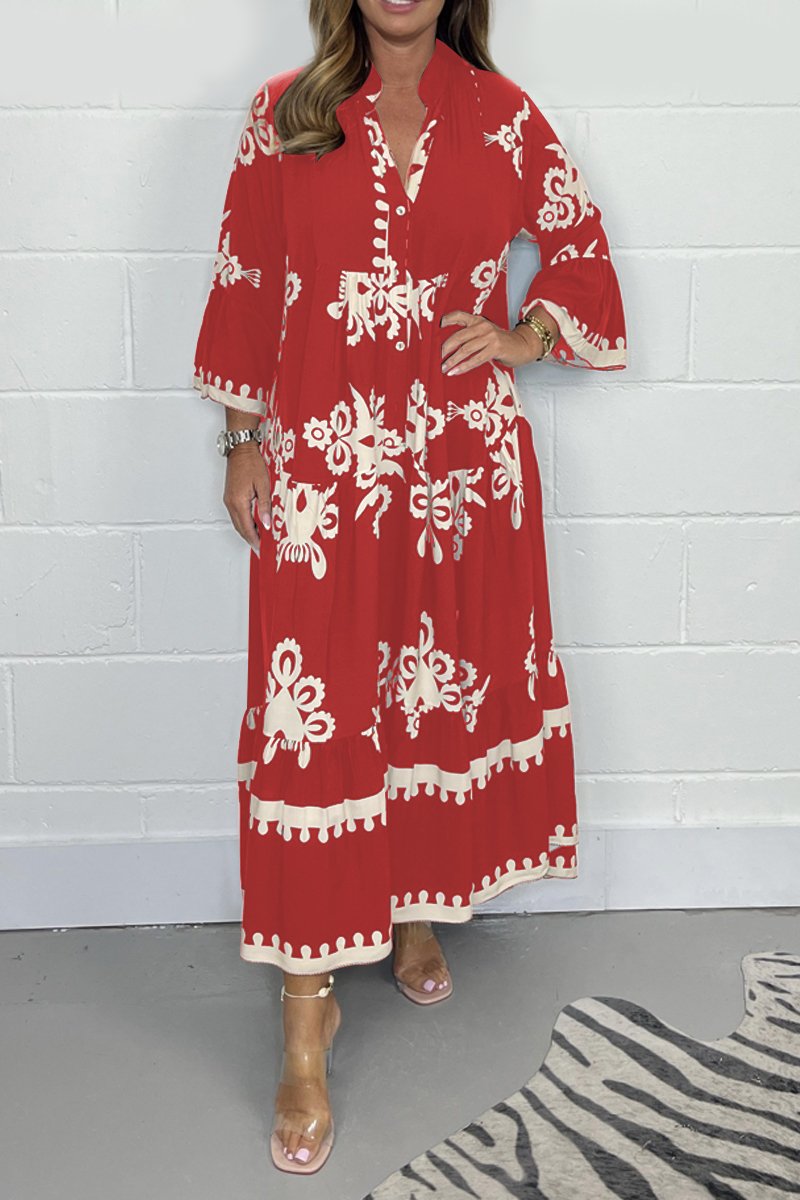 Levoire | Robe Décontractée Imprimée Rot