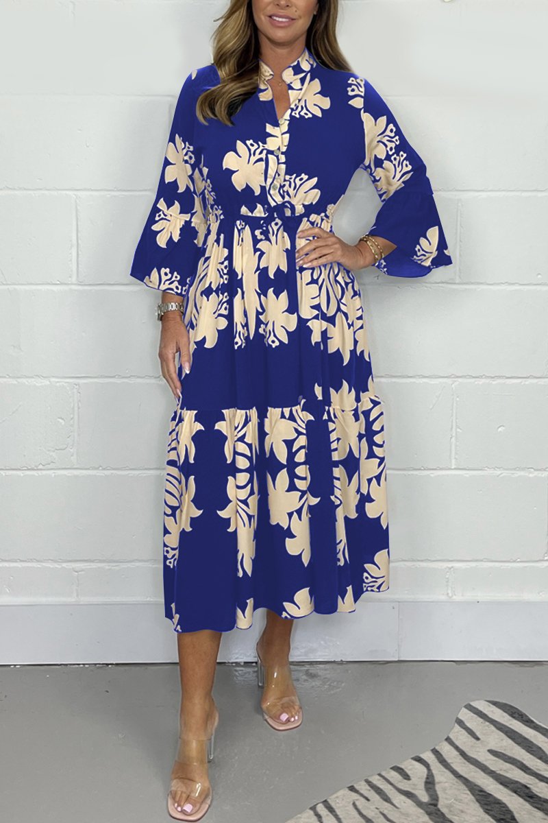 Levoire | Robe Décontractée Imprimée Pour Le Quotidien Bleu