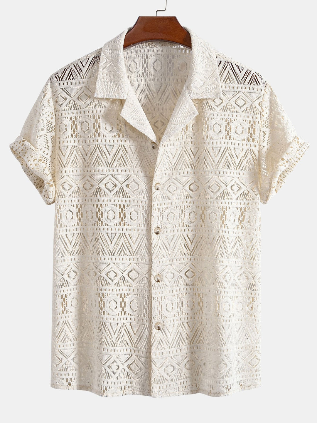 Levoire | Chemise Cubaine Texturée À Géométrie Des Manches & Pantalon En Lin À Jambes Droites
