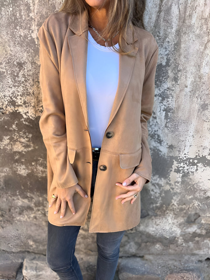 Levoire | Veste Classique Mi-Longue Avec Revers Pour Femmes Khaki