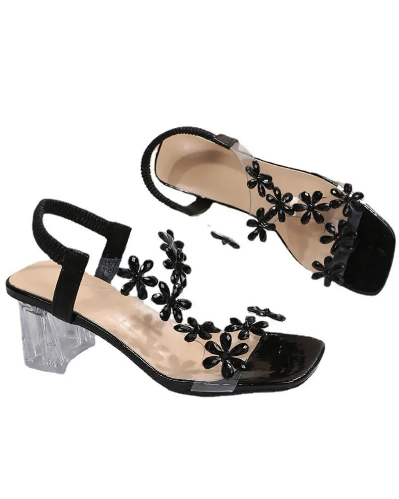 Levoire | Sandales Avec Sangles Et Strass Talons Hauts