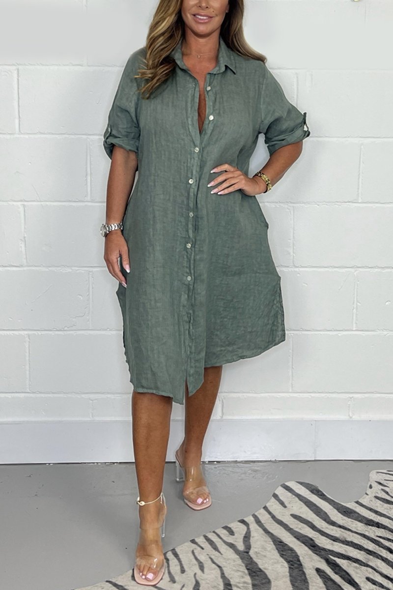 Levoire | Robe En Coton Et Lin Vert clair