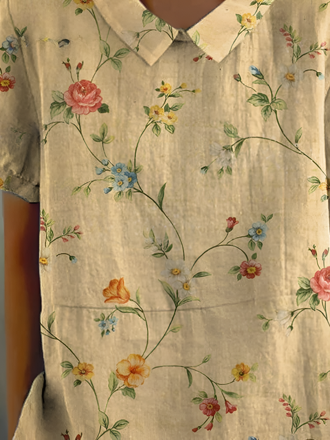 Levoire | Chemise En Coton Lin Rétro À Fleurs Pour Femmes