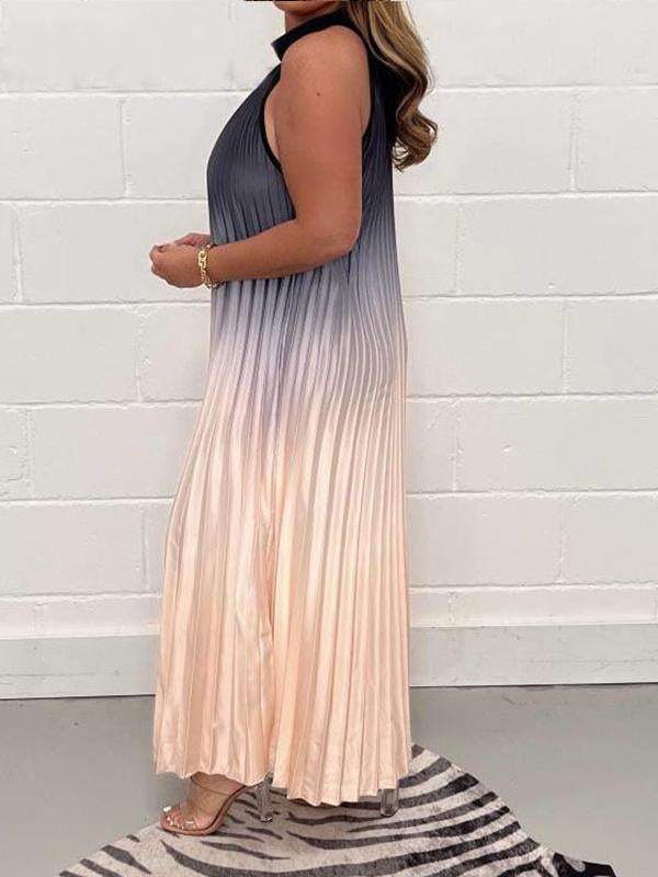 Levoire | Robe En Crêpe À Manches Sans Et Impression En Combinaison De Couleurs