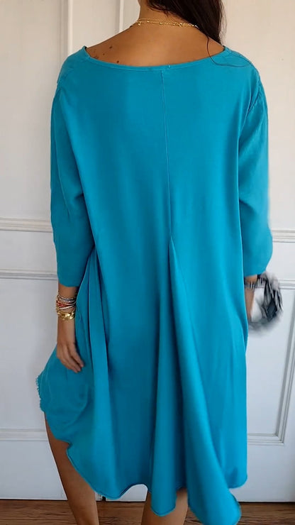 Levoire | Robe à encolure en V en coton et lin