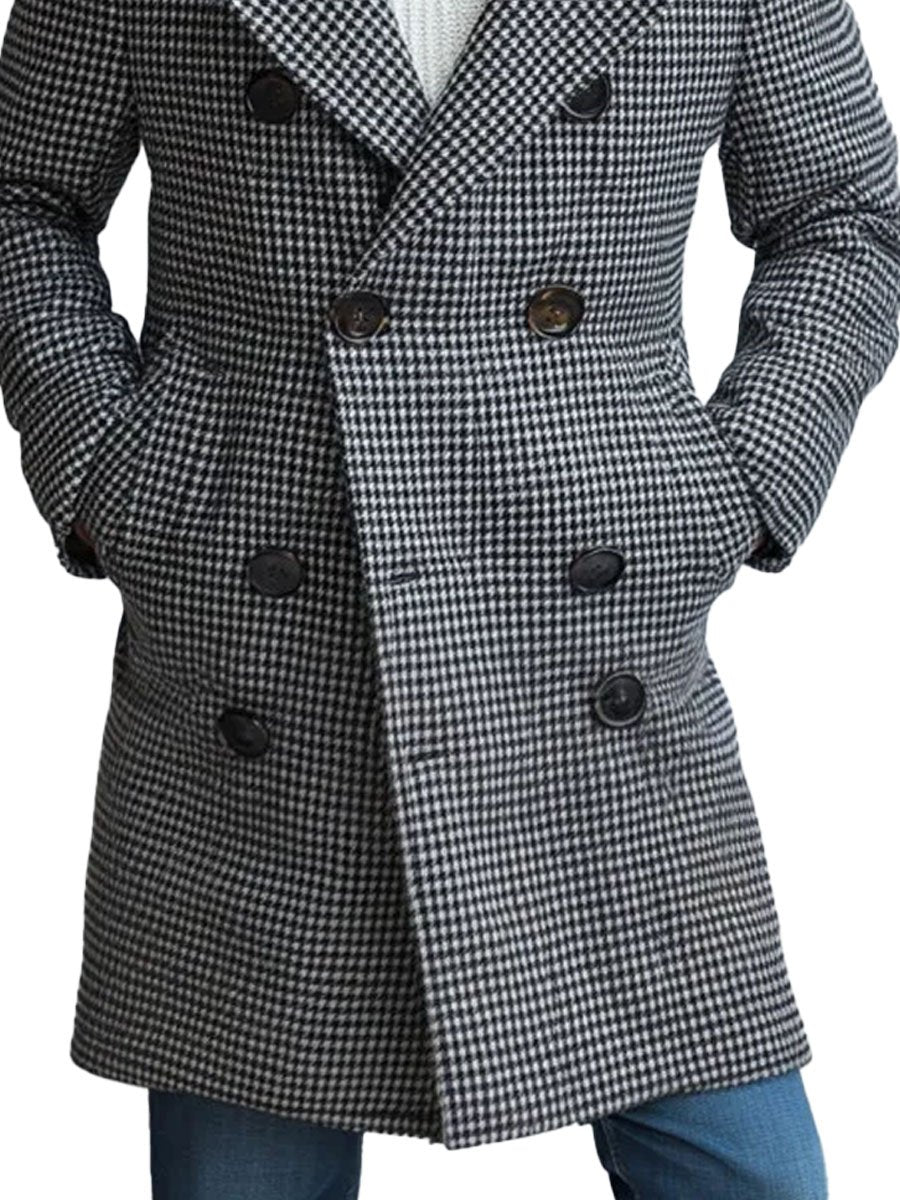 Levoire | Veste En Laine À Carreaux Inversée À Double Rangée Élégante Et Stylée