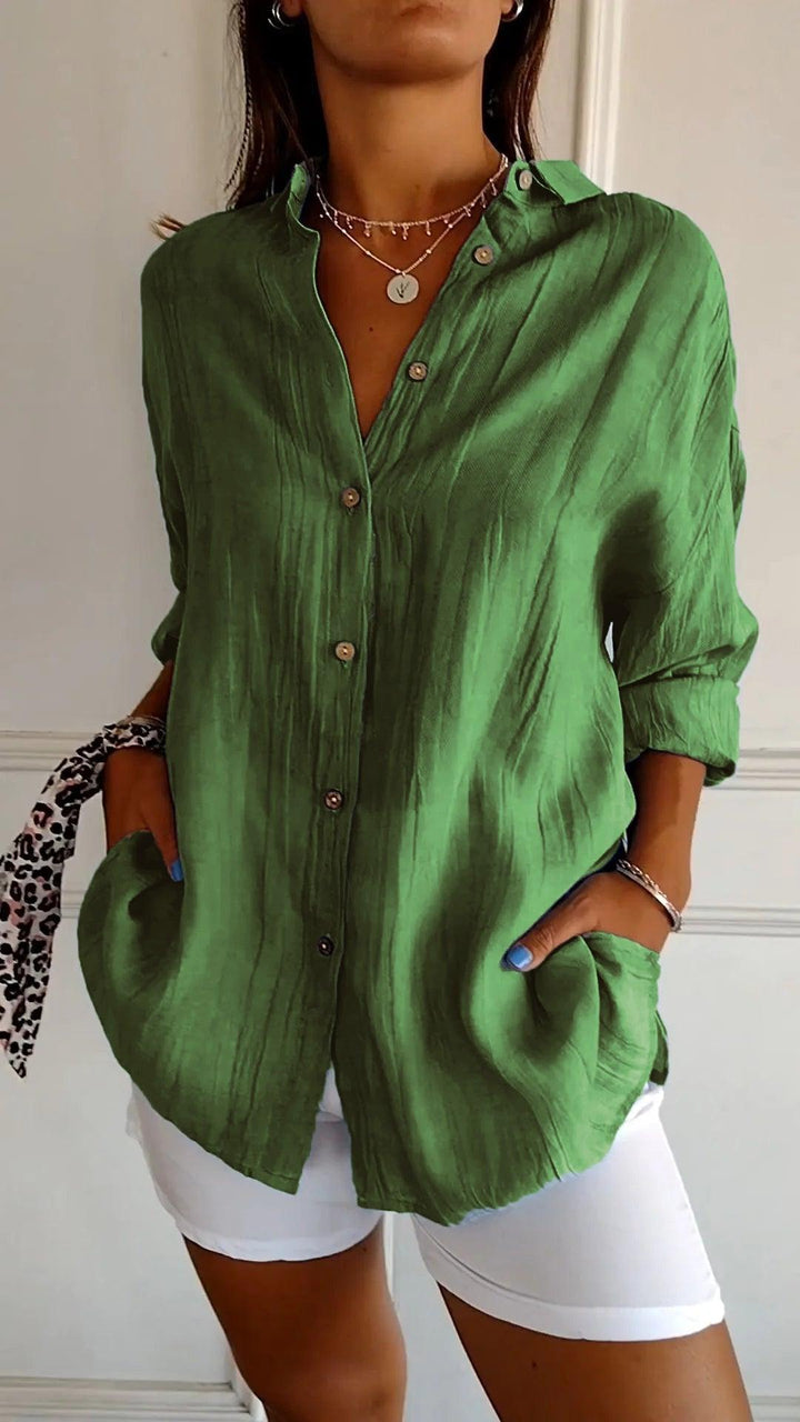 Levoire | Chemise À Manches Longues Avec Détails Plissés Vert