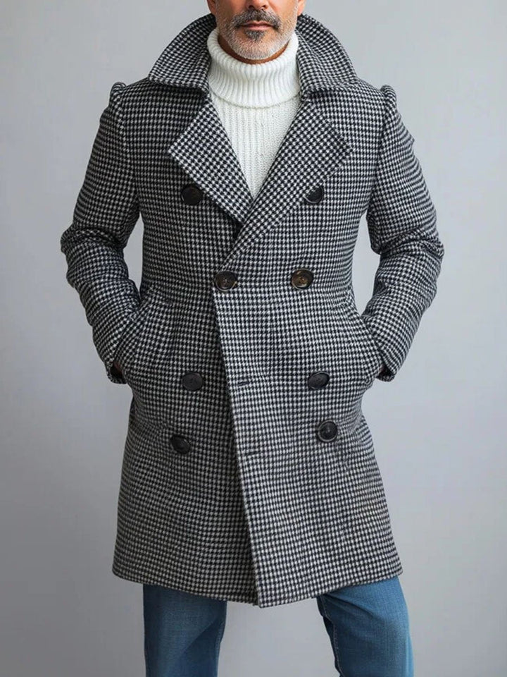 Levoire | Veste En Laine À Carreaux Inversée À Double Rangée Élégante Et Stylée