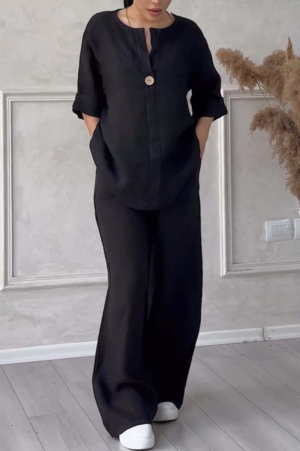 Levoire | Haut À Manches Longues Et Ensemble De Pantalons Pour Femmes Noir