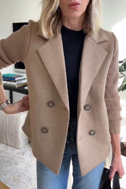 Levoire | Blazer Élégant Avec Des Manches Contrastées Braun