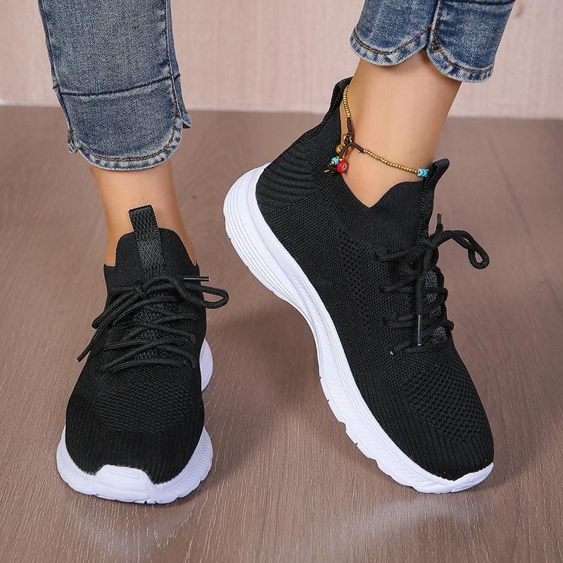 Levoire | Chaussures De Loisirs Légères Et Respirantes En Tissu Fly Tissé Pour Femmes Noir