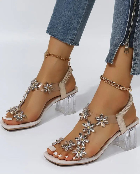 Levoire | Sandales Avec Sangles Et Strass Talons Hauts