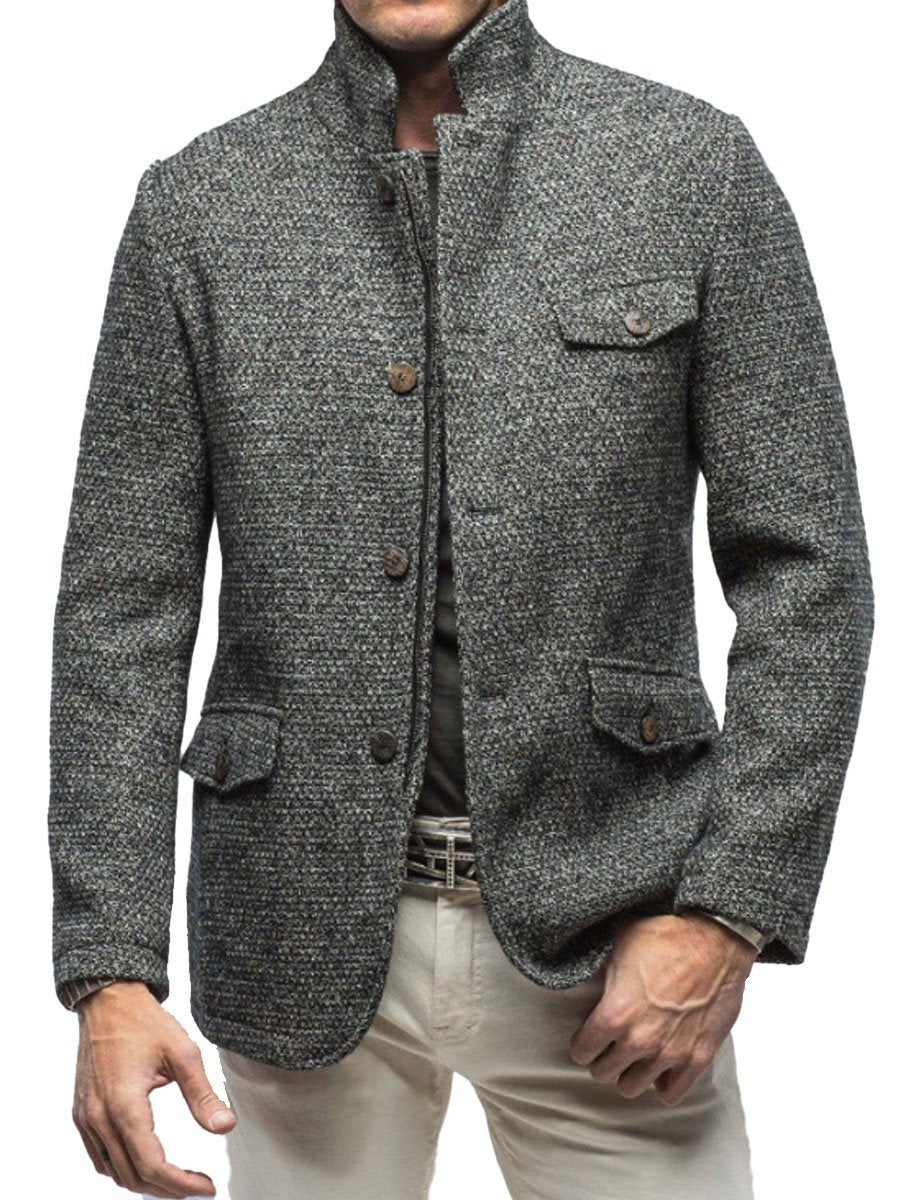 Levoire | Blazer Zippé Style Rétro Décontracté Harmaa