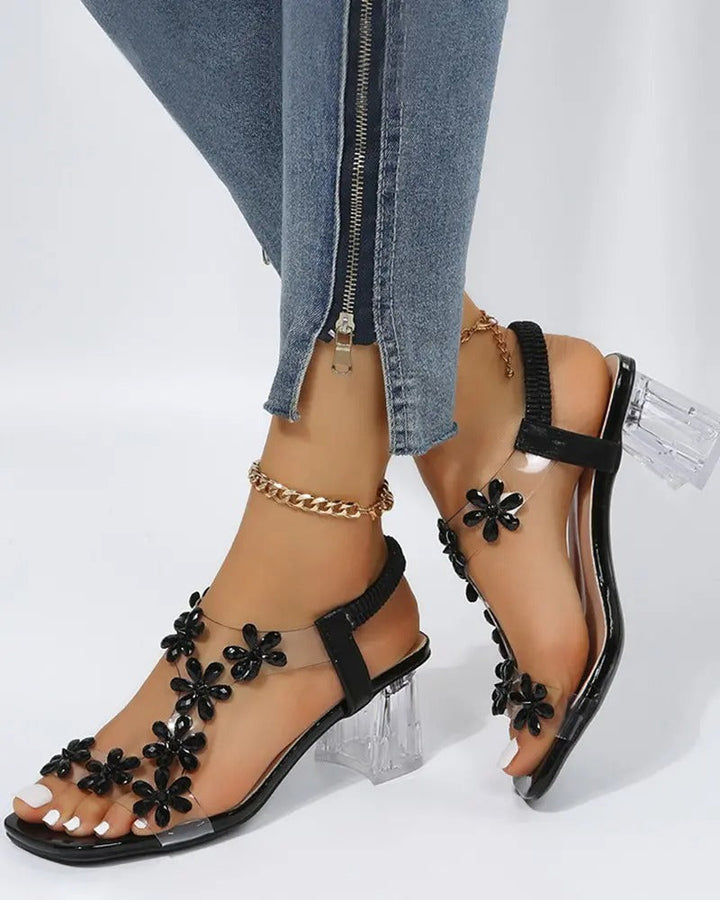 Levoire | Sandales Avec Sangles Et Strass Talons Hauts