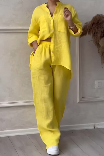 Levoire | Ensemble Chemise Et Pantalon En Mélange De Lin Pour Femmes