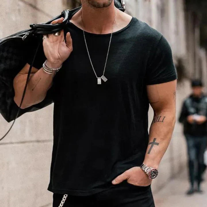 Levoire | T-Shirt Décontracté Avec Col Rond Noir