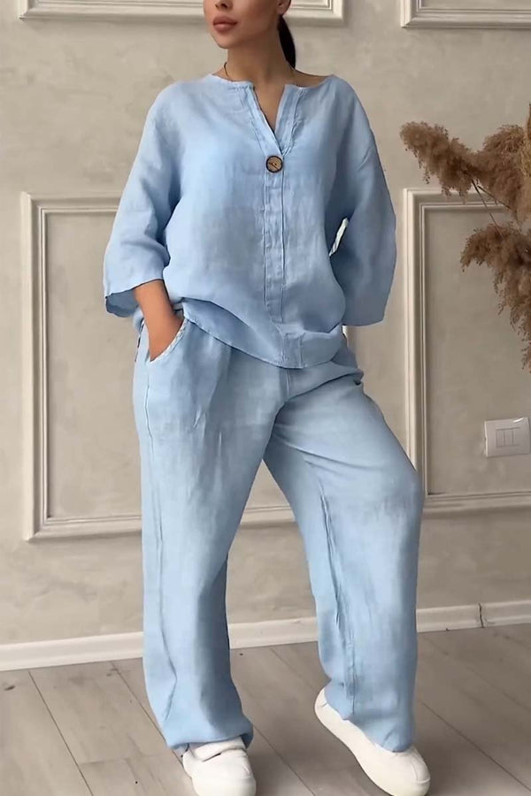 Levoire | Haut Chic Et Pantalon Avec Manches Longues Bleu clair