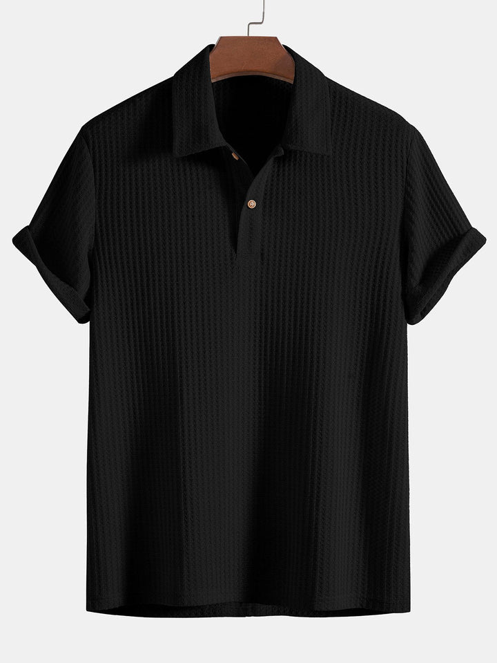 Levoire | Polo En Maille Tricotee Decontracte Hommes Noir