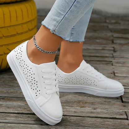 Levoire | Sneaker Beige Avec Lacets Blanc