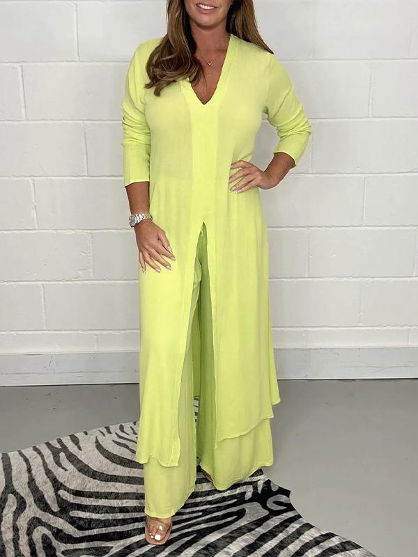 Levoire | Élégant Ensemble Long Jaune
