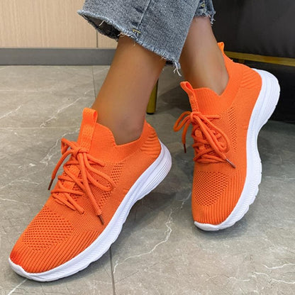 Levoire | Chaussures De Loisirs Légères Et Respirantes En Tissu Fly Tissé Pour Femmes Orange