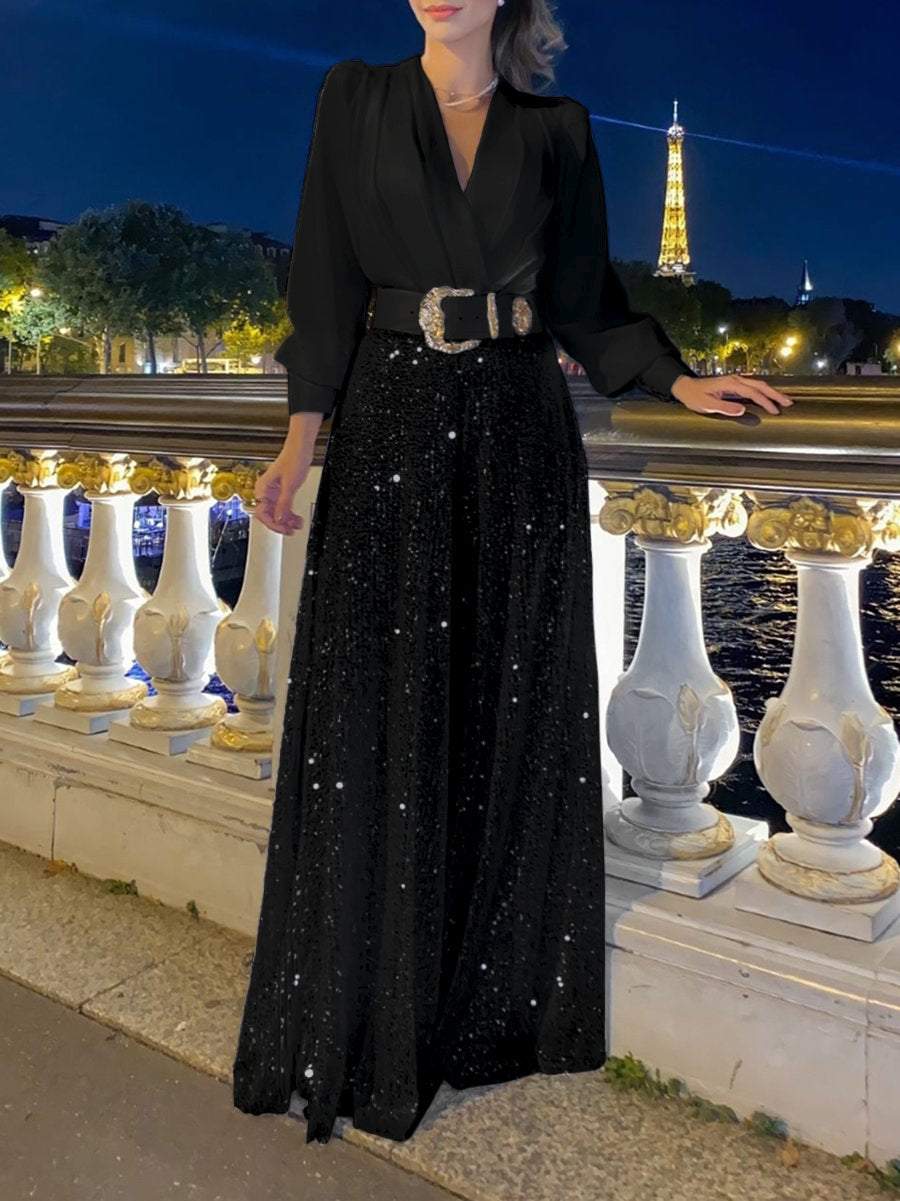 Levoire | Robe Avec Paillettes Noir