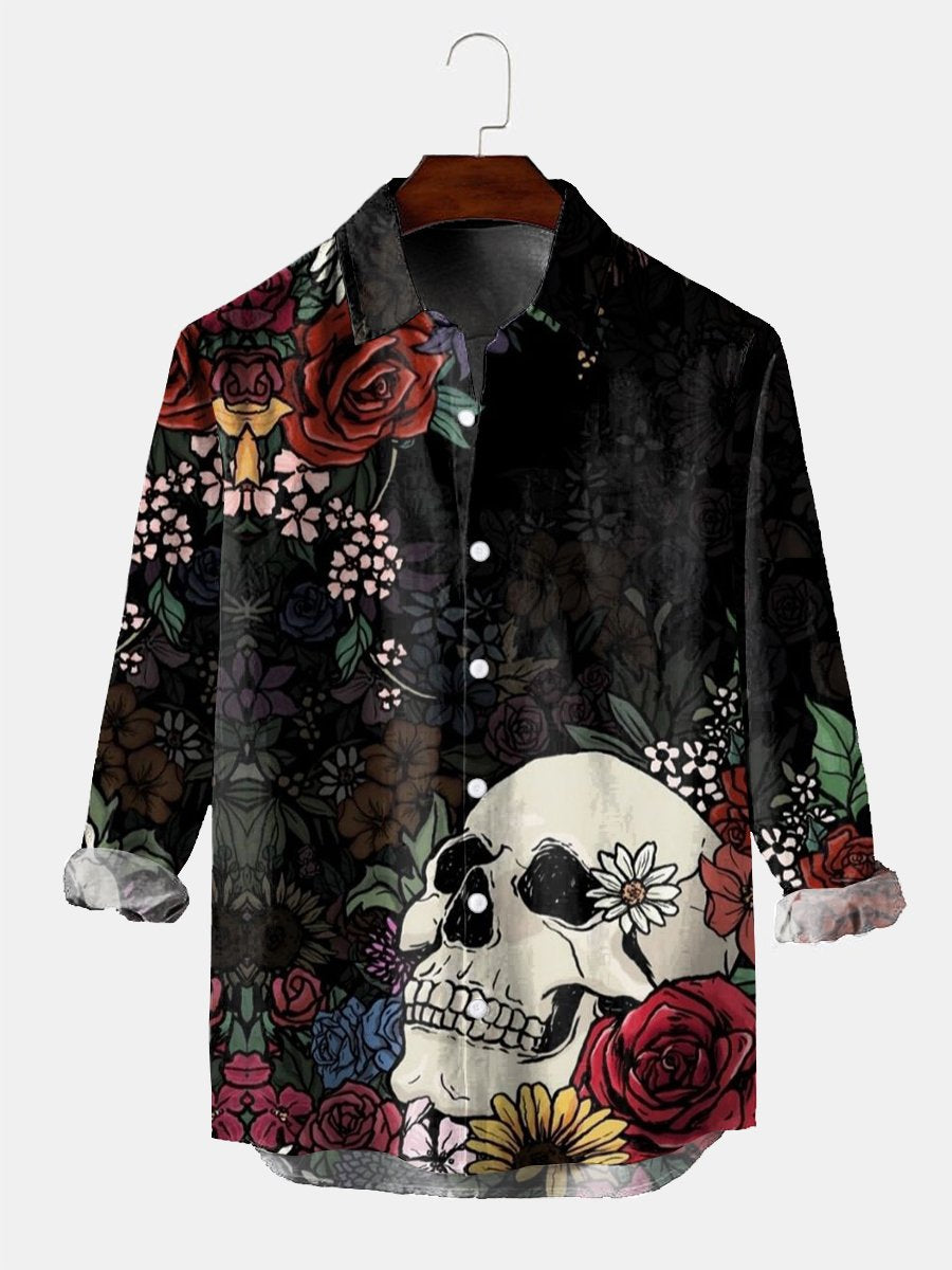 Levoire | Resort Skull Floral T-Shirt Unique & Confortable Noir