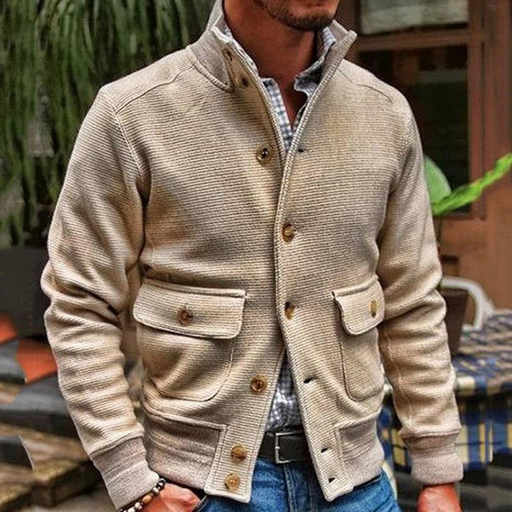 Levoire | Veste Pour Homme Unie T Avec Col Droit Khaki