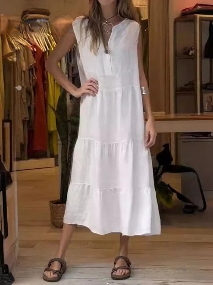 Levoir | Robe en coton et lin Blanc