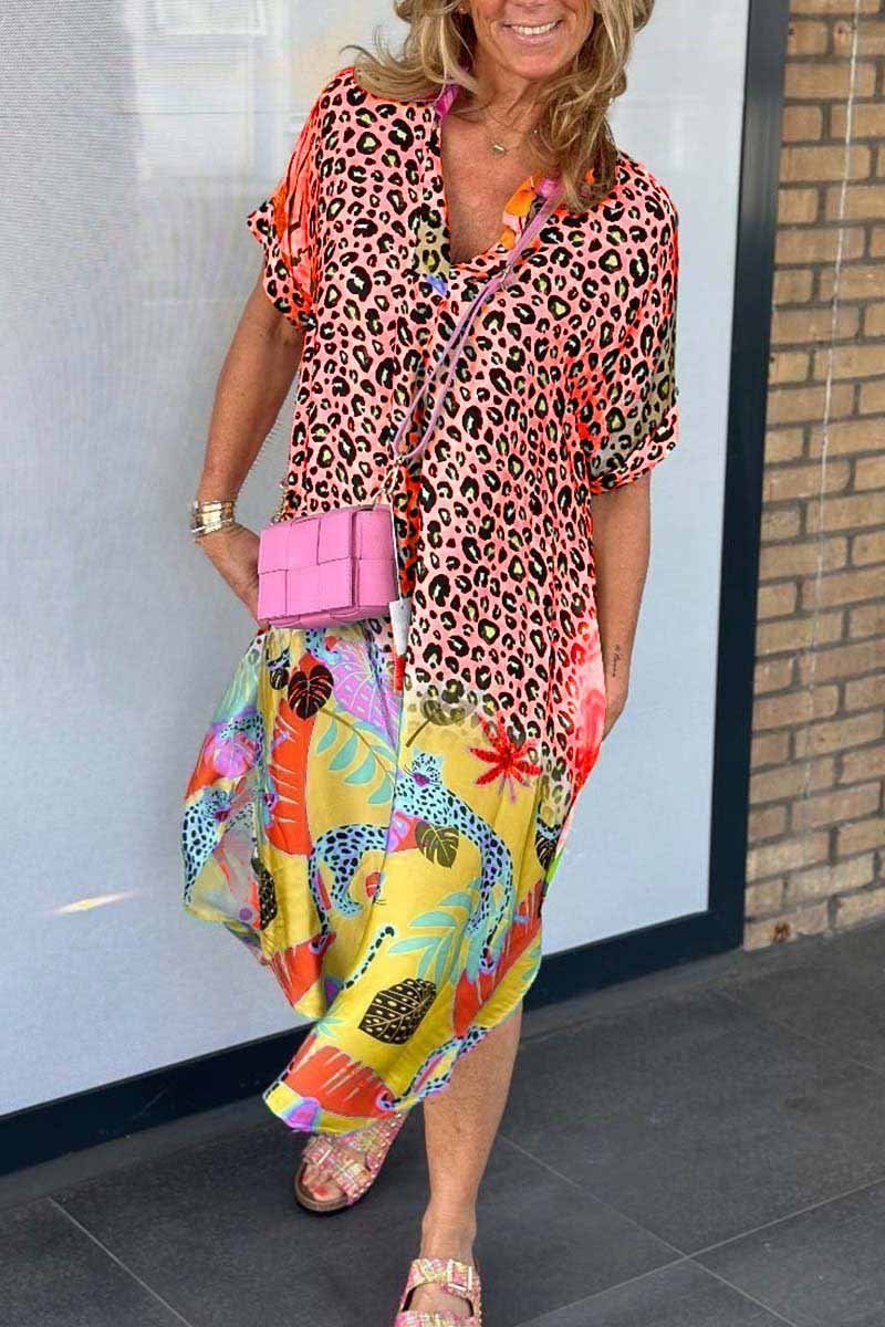 Levoire | Robe À Imprimé Léopard Pour Femmes Orange