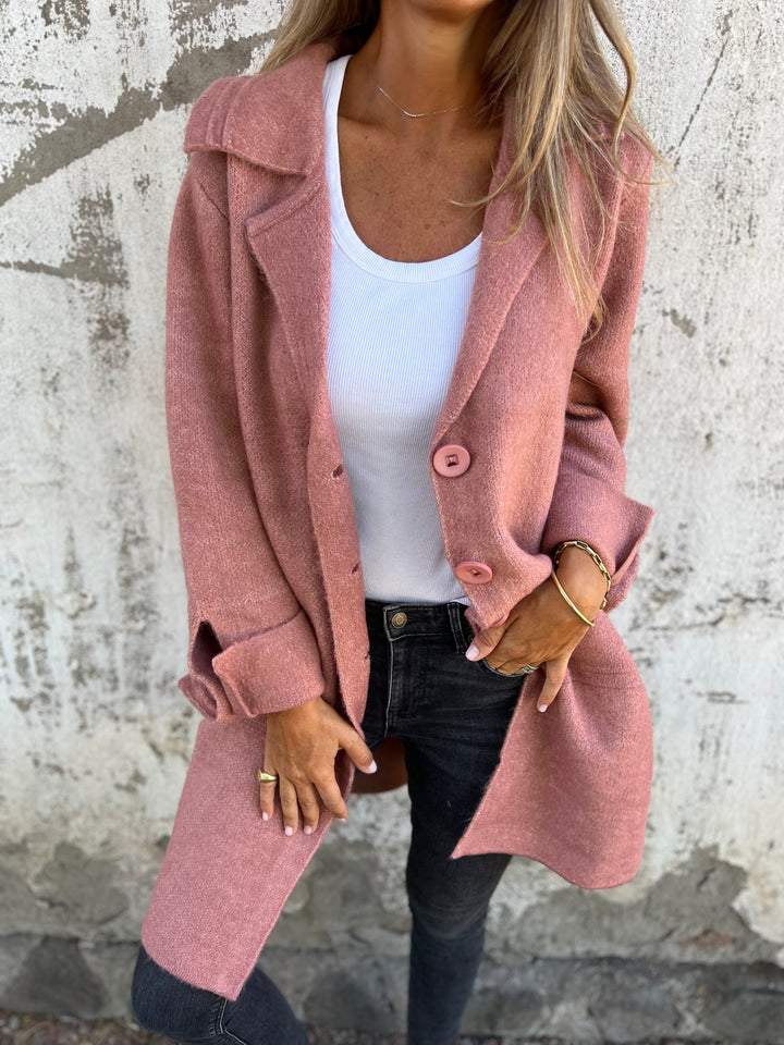 Levoire | Manteau Long Élégant Et Décontracté Avec Poches Pratiques Rosa