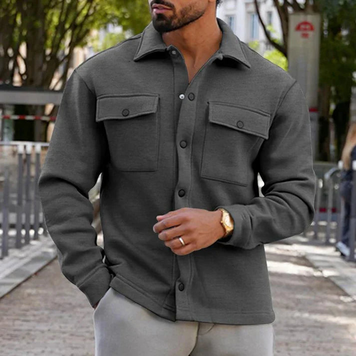 Levoire | Veste En Chemise Moderne Avec Deux Poches Poitrine Gris
