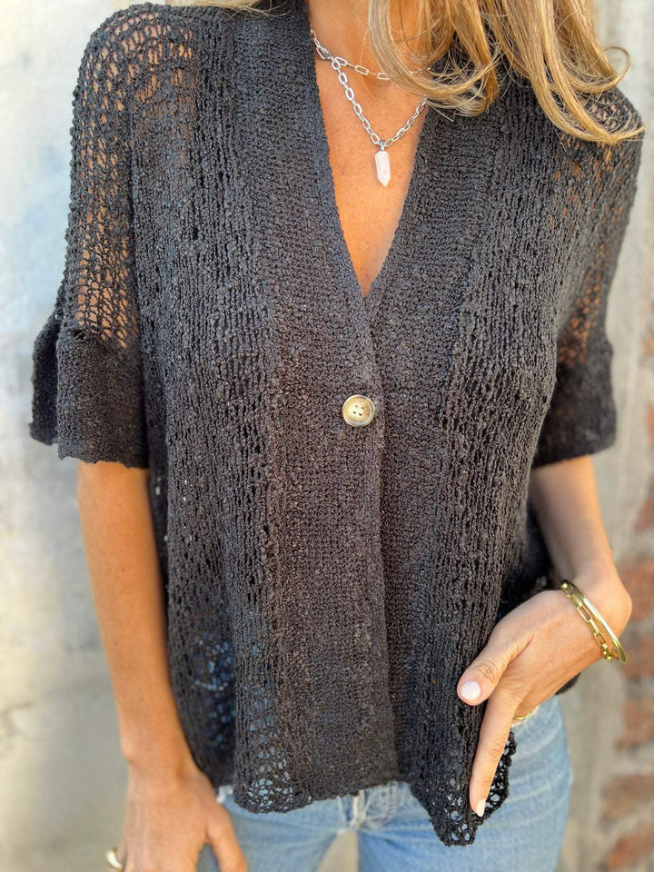 Levoire | Pull À Col Rond Élégant Noir