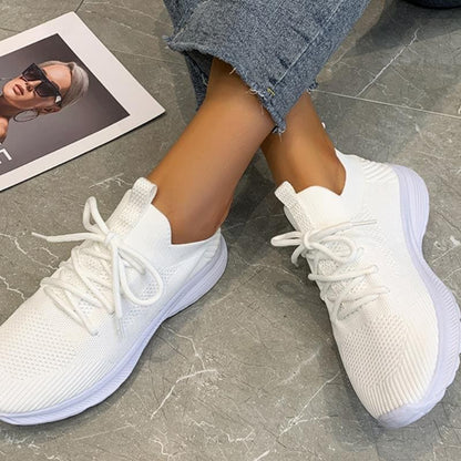 Levoire | Chaussures De Loisirs Légères Et Respirantes En Tissu Fly Tissé Pour Femmes Blanc